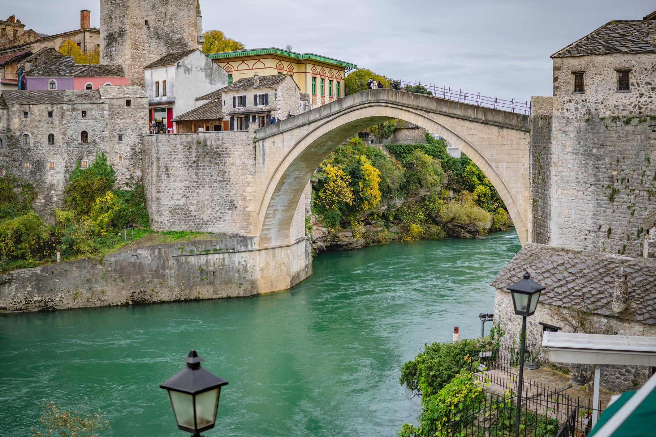 View of the historic Stari Most bridge in Mostar - Bosnia and Herzegovina eSim