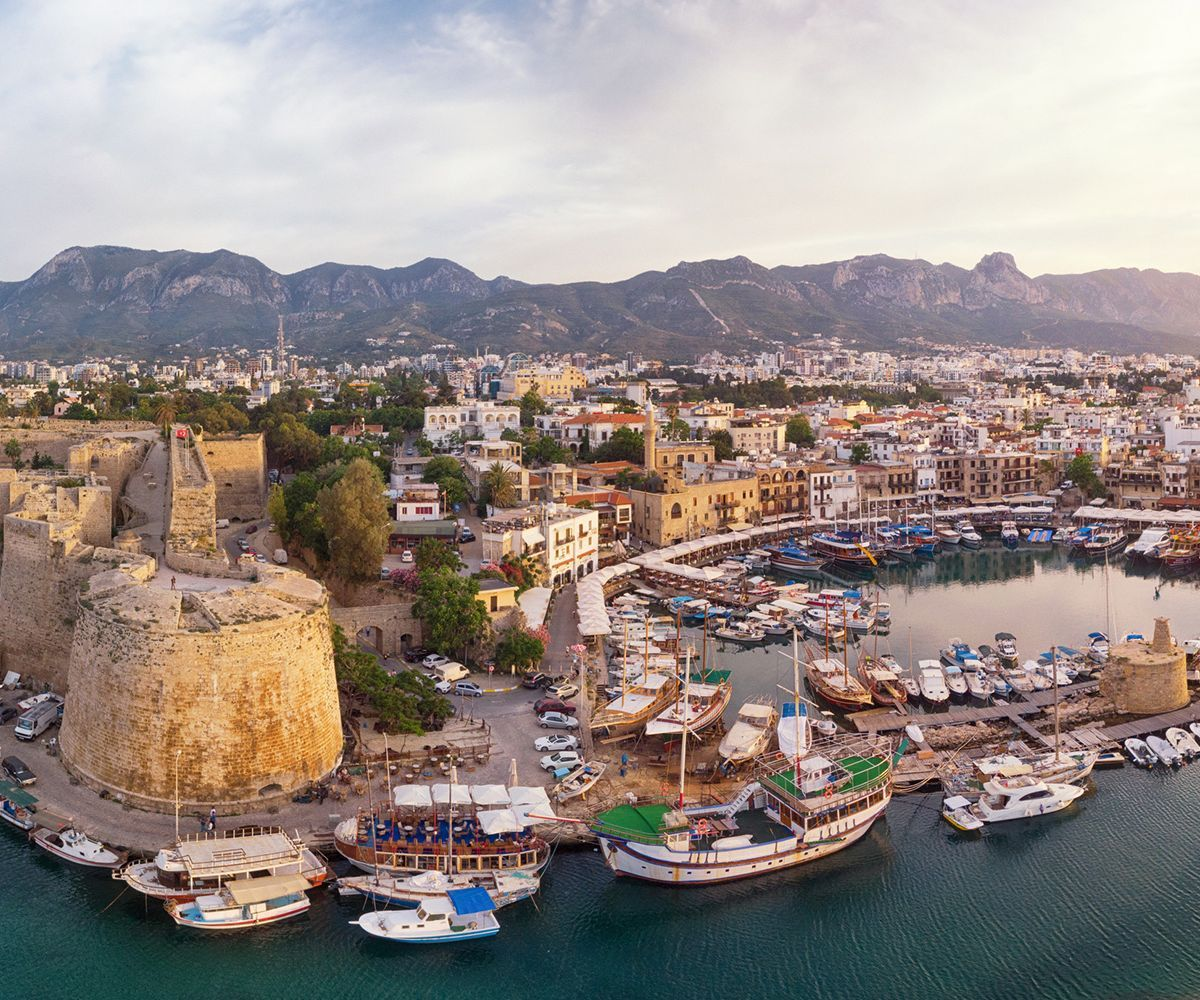 Kyrenia harbor and Cyprus coastline - Cyprus eSIM