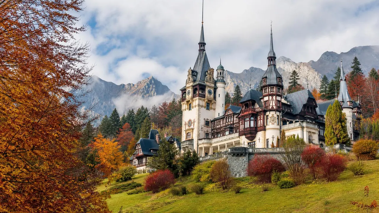 Peleș Castle nestled in the Carpathian Mountains - Romania eSIM